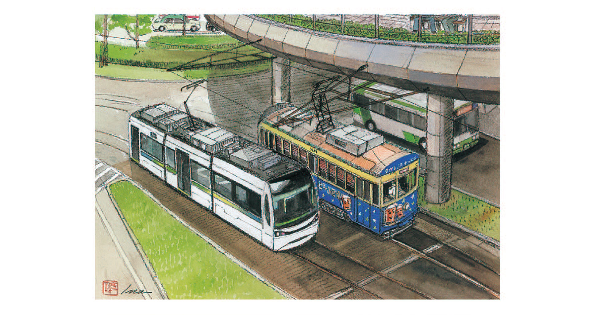 市電イラスト3